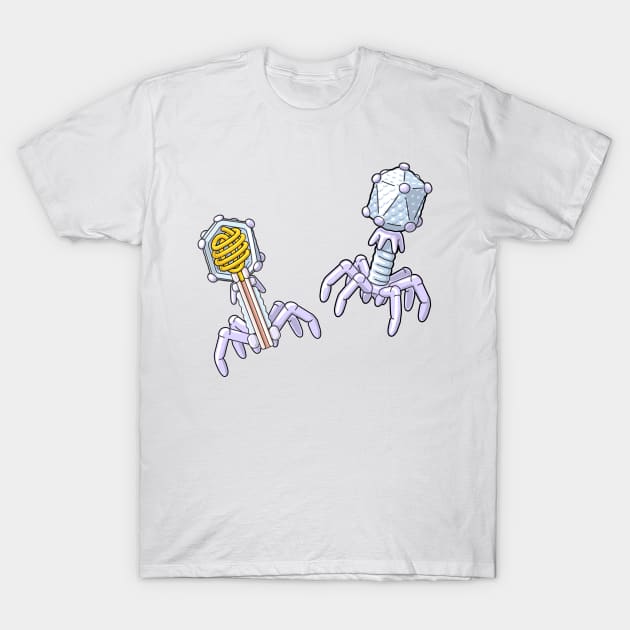 Bacteriophage Structure Illustration T-Shirt by taylorcustom